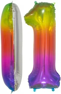 F (34''/86 см) Цифра, 1, Мармеладный леденец, Градиент, в упаковке 1 шт. (Китай)