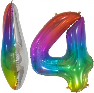F (34''/86 см) Цифра, 4, Мармеладный леденец, Градиент, в упаковке 1 шт. (Китай)