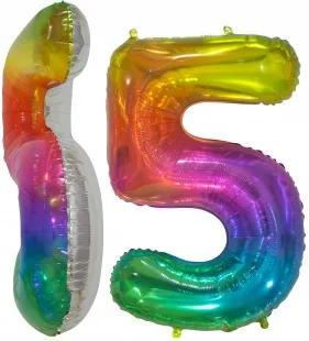 F (34''/86 см) Цифра, 5, Мармеладный леденец, Градиент, в упаковке 1 шт. (Китай)