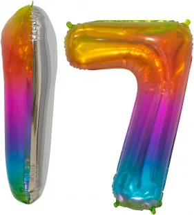 F (34''/86 см) Цифра, 7, Мармеладный леденец, Градиент, в упаковке 1 шт. (Китай)