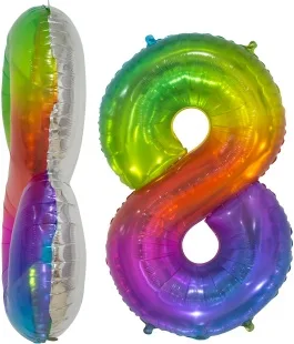F (34''/86 см) Цифра, 8, Мармеладный леденец, Градиент, в упаковке 1 шт. (Китай)