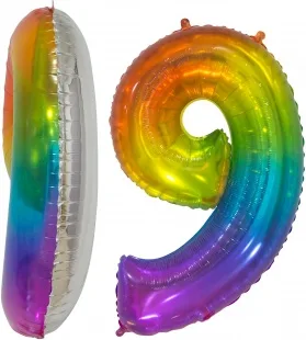 F (34''/86 см) Цифра, 9, Мармеладный леденец, Градиент, в упаковке 1 шт. (Китай)