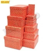 Набор прямоугольных коробок 10 в 1 Коралл (30.5 х 20 х 13 - 12 х 6.5 х 4 см)