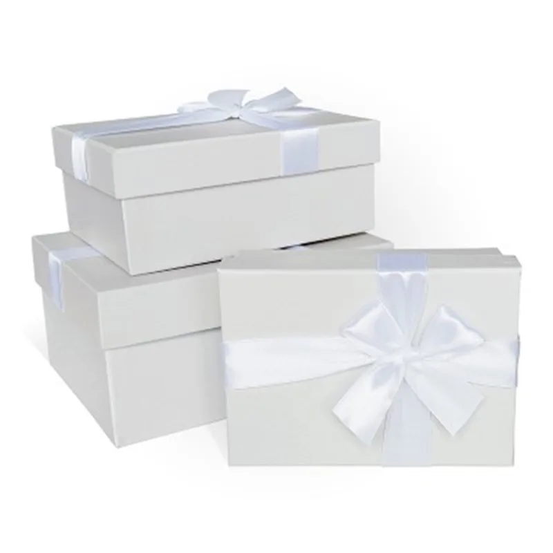 Набор подарочных коробок 3 в 1 с бантом, ореховый матовый 19*15*9 см 17*13*7 см 15*11*5 см