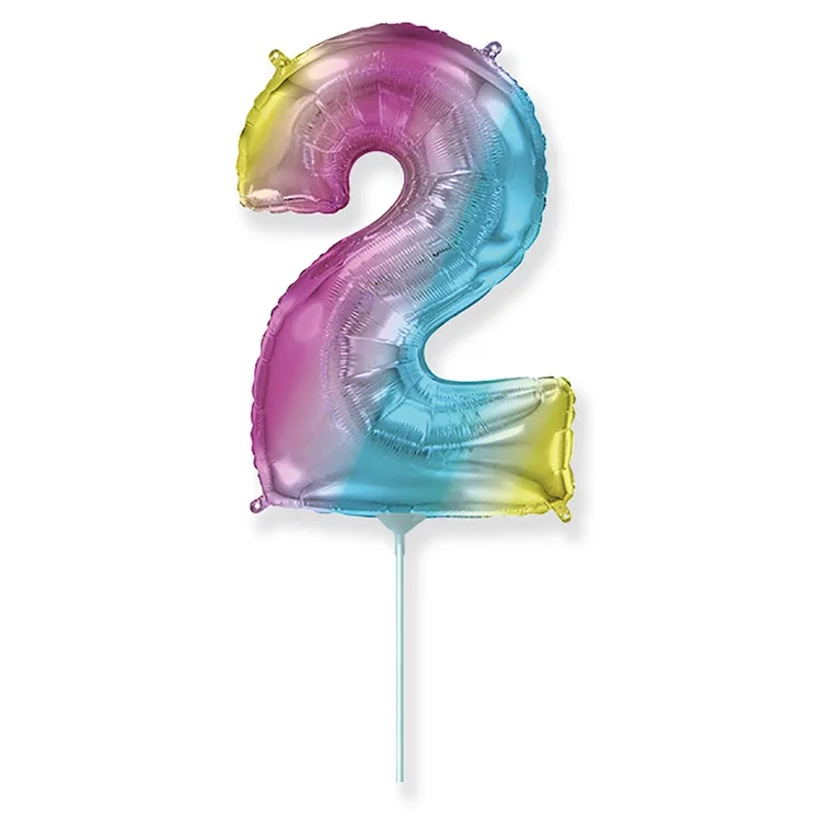 И 16"/41 см  Цифры "2" Радуга металлик / 1 шт. / Испания