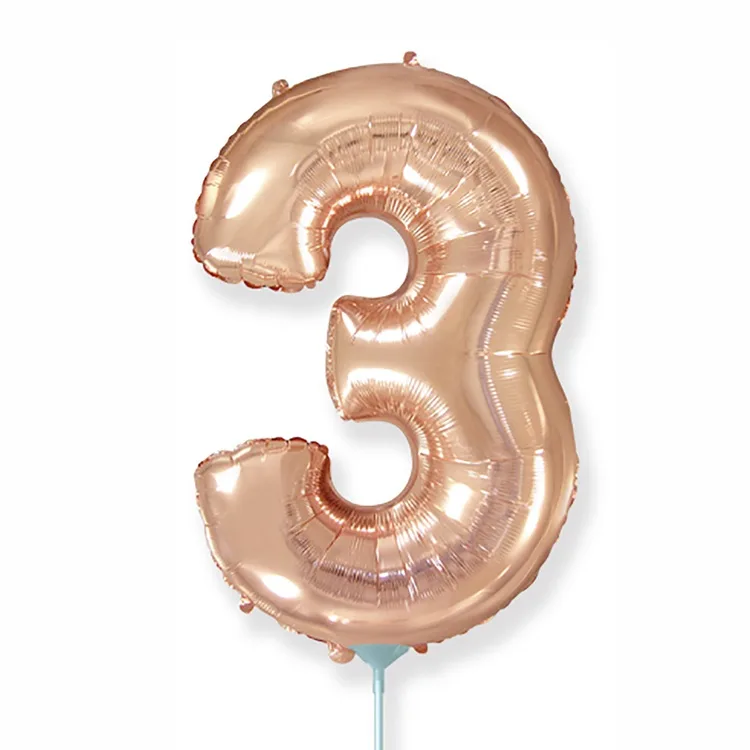 И 16"/41 см  Цифры "3" Rose Gold / 1 шт. / Испания