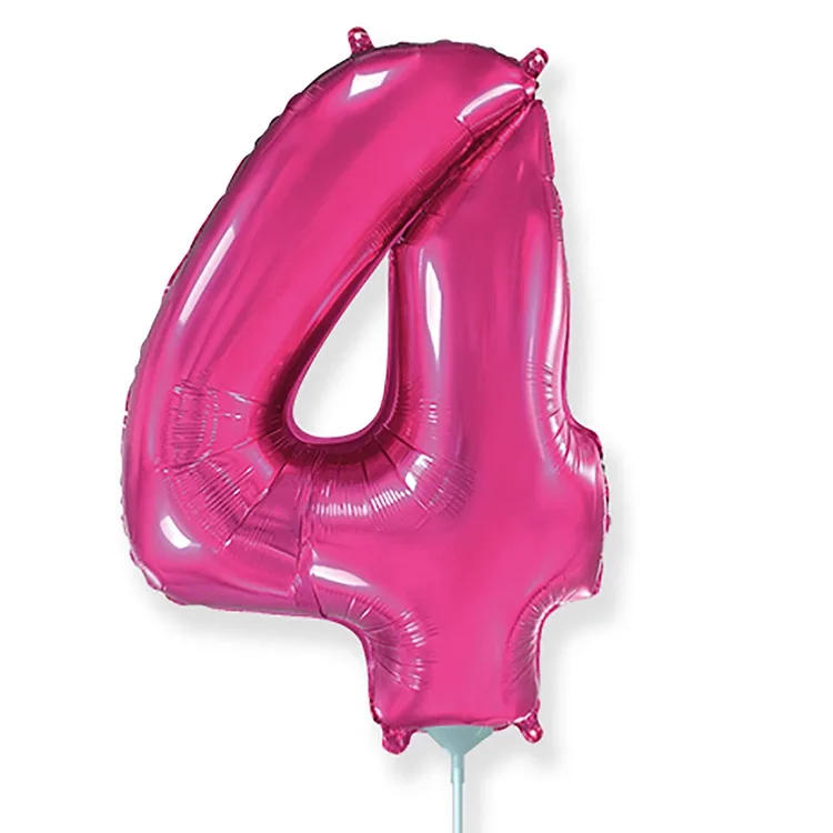 И 16"/41 см  Цифры "4" Fuchsia / 1 шт. / Испания