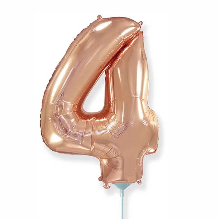 И 16"/41 см  Цифры "4" Rose Gold / 1 шт. / Испания