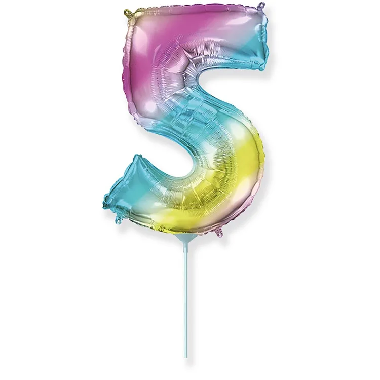 И 16"/41 см  Цифры "5" Радуга металлик / 1 шт. / Испания