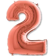 G 40"/102см Цифра "2", Розовое Золото, 1 шт. (Италия)