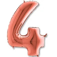 G 40"/102см Цифра "4", Розовое Золото, 1 шт. (Италия)