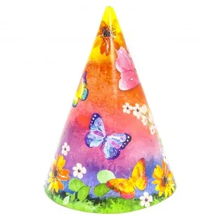 Колпаки Цветы и бабочки, 6 шт.