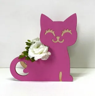 Декоративный ящик Кошечка, Малиновый, 21*22*12 см, 1 шт.