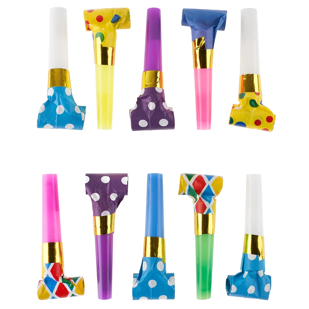 Карнавальные язычки гудки, Яркий микс, Ассорти, 6 см, 10 шт. в упак.