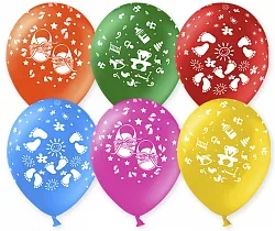 К 12"/30см Новорожденный, Ассорти, Пастель, 5 ст./50 шт./ (Китай)