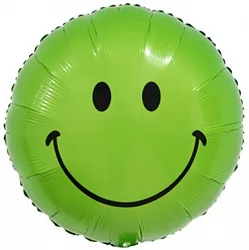F 18"/46см Круг, Смайл, Зеленый, 1 шт. (Китай)