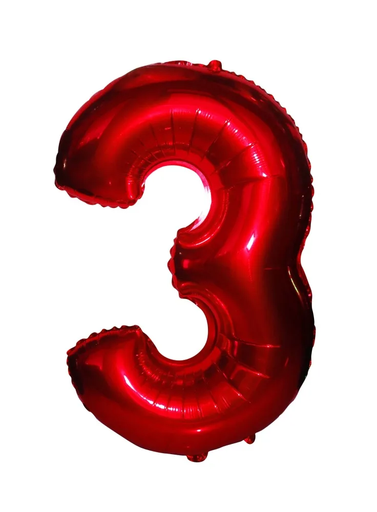 К 25 Цифра "3" красный / 1 шт. / Китай