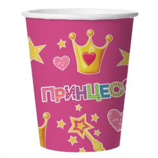 Стаканы (250 мл) Принцесса, Розовый, 6 шт.