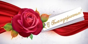 Конверты для денег, С Благодарностью! (красная роза), 10 шт.