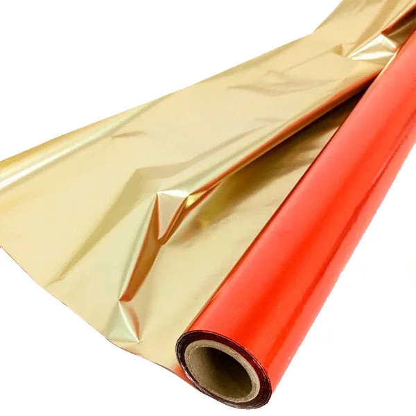 Полисилк рулон 100 см/20 м Красный/Золото(Россия)