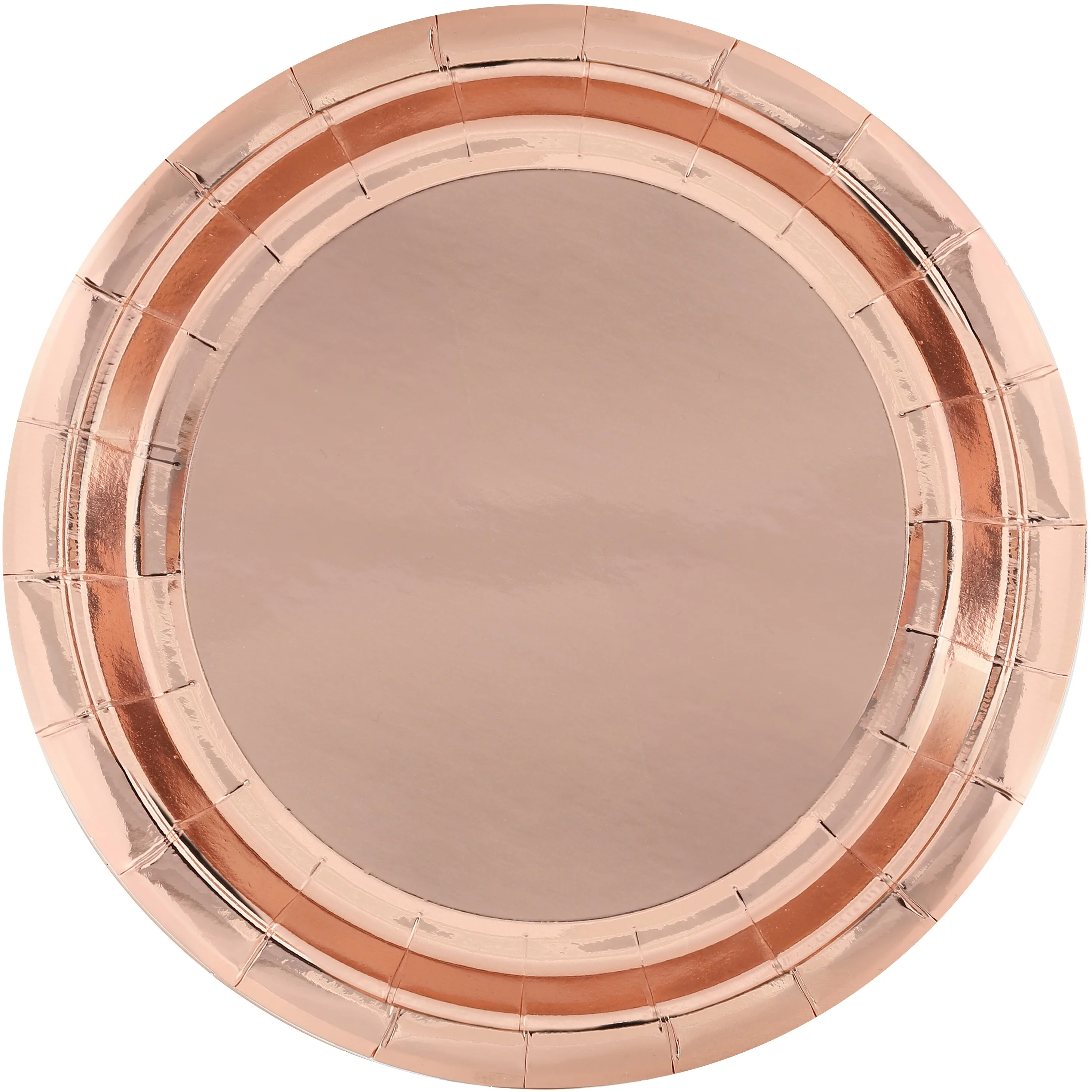 Тарелки (18 см) Розовое Золото, Металлик, 6 шт.