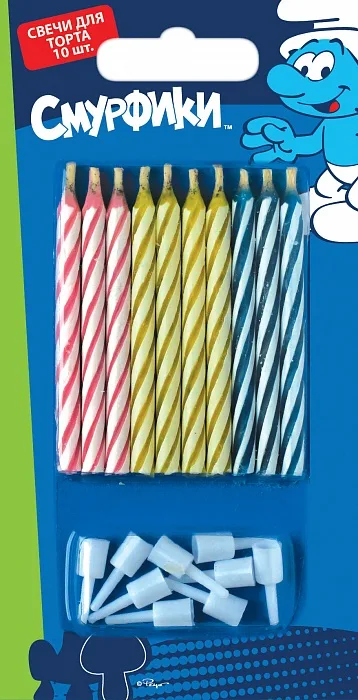 Набор свечей "Смурфики" 10 шт.