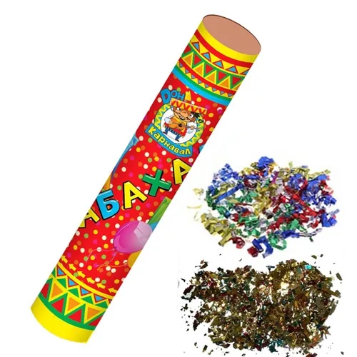 Хлопушка. Бабахалка.Ассорти фольгированные и серпантин (фольгированны) 50см