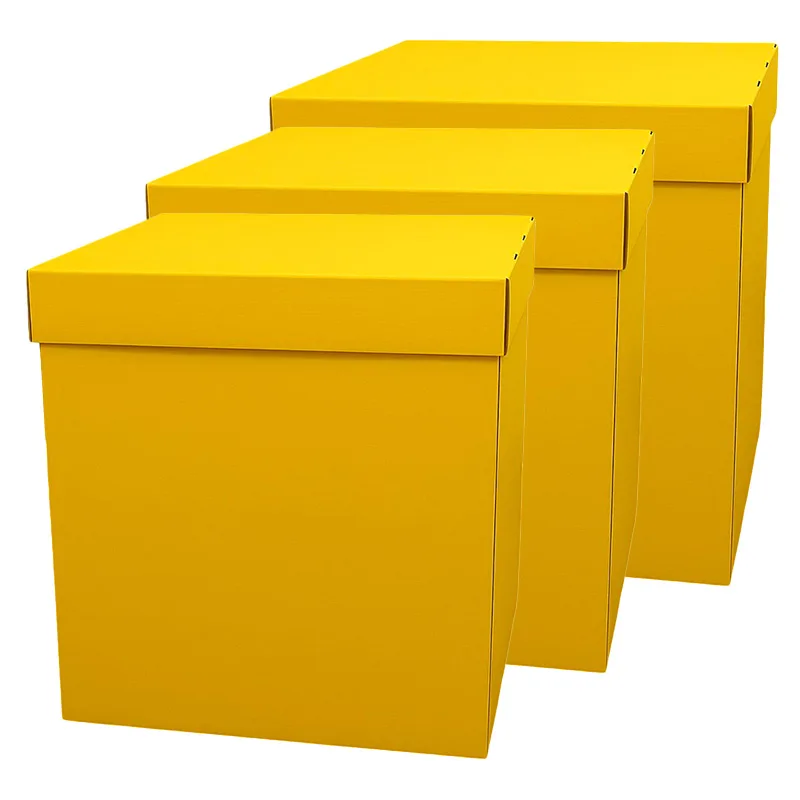 Коробка складная, Желтый, 60*60*60 см, 1 шт.