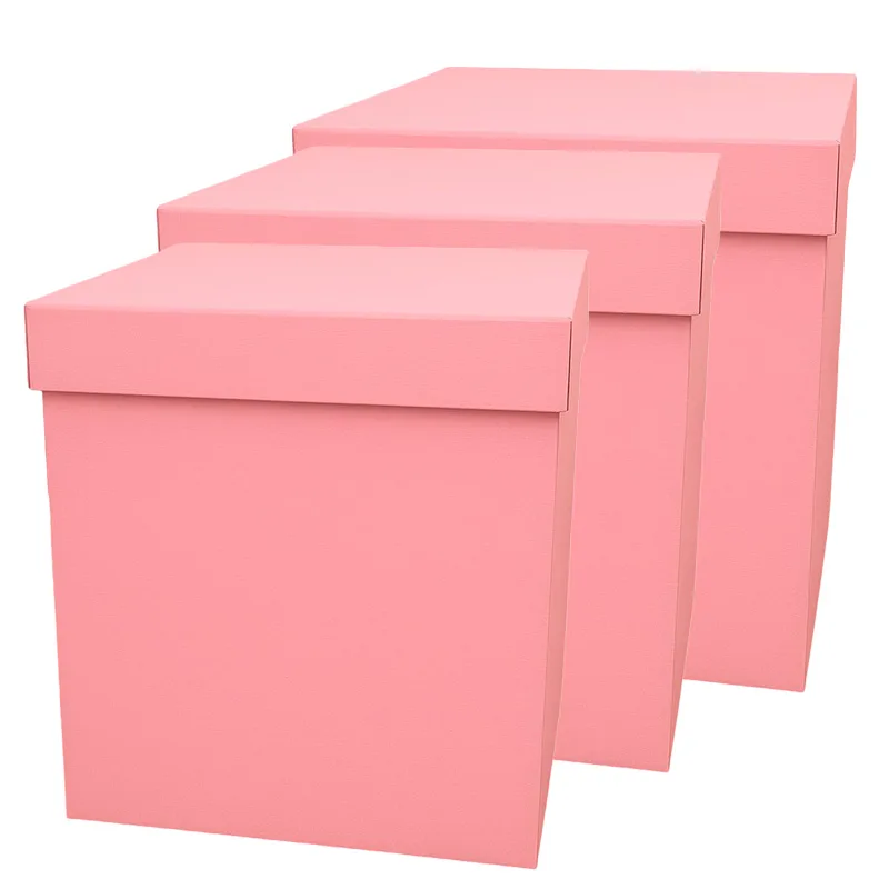 Коробка для надутых шаров Розовый *70*70*70 см./1 шт./