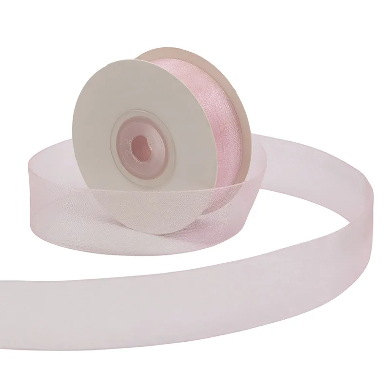 Лента органза (2,5 см*22,85 м) Нежно-розовый, 1 шт.