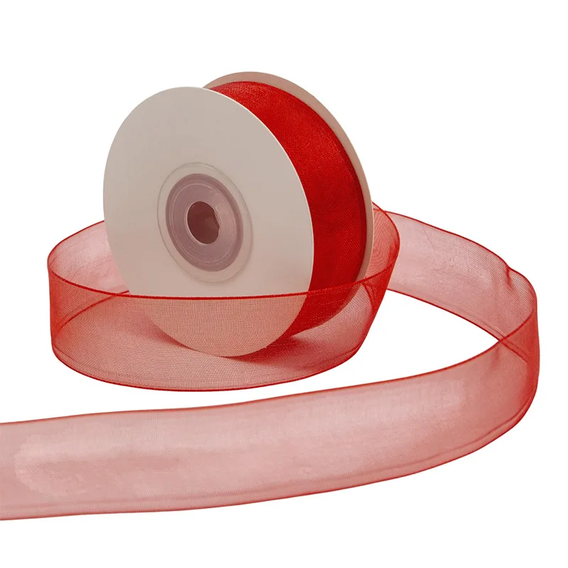 Лента Органза Красный* / 25 мм * 22,85 м (Китай)