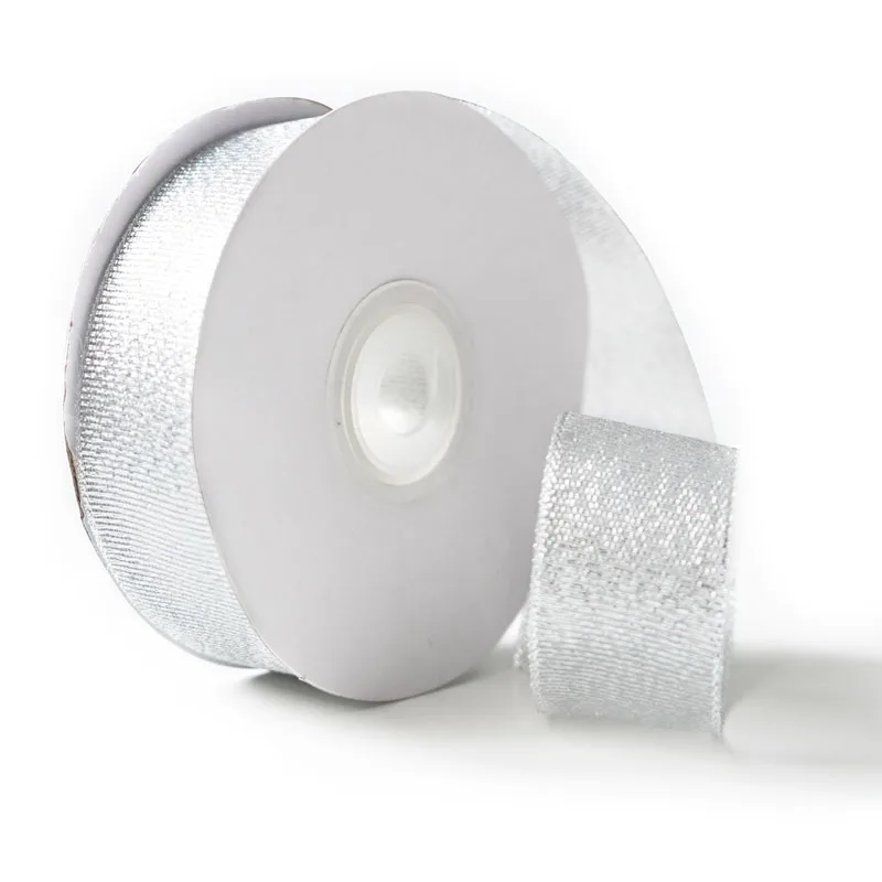 Лента Парча Серебро 2,5 см * 22,85 м