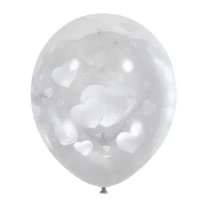 М 12"/30см Сердца, на прозрачном, 5 ст./25 шт./(Мексика)
