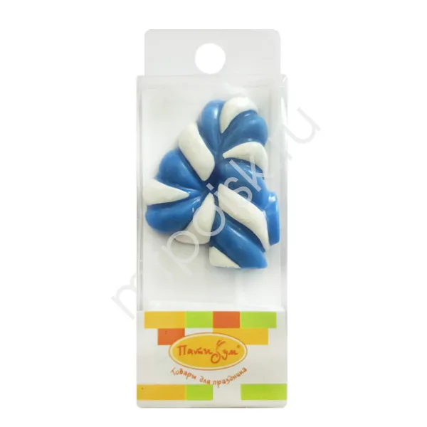 Свеча цифра "4" Леденец голубой 4,8 см./1 шт.