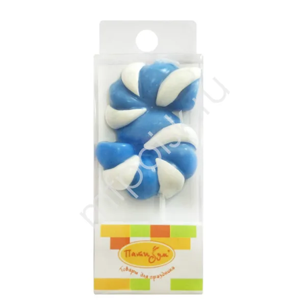 Свеча цифра "5" Леденец голубой 4,8 см./1 шт.