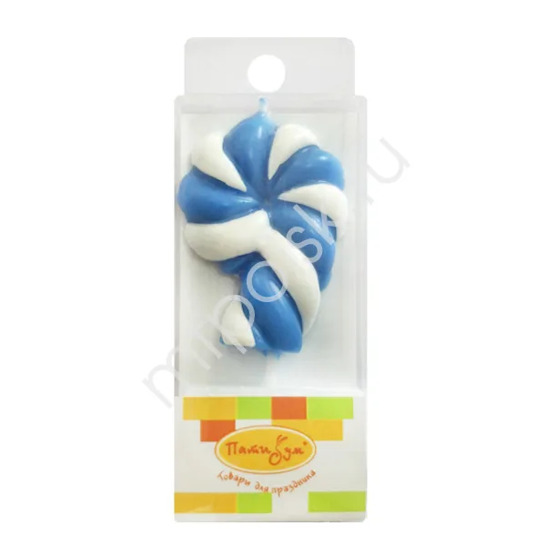 Свеча цифра "9" Леденец голубой 4,8 см./1 шт.