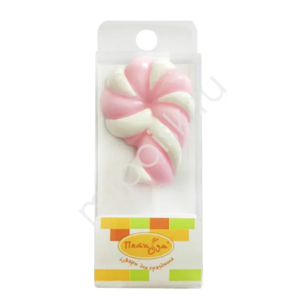 Свеча цифра "9" Леденец розовый 4,8 см./1 шт.