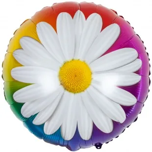 F 18 Круг, Ромашка, Радужный, 1 шт.  / (Китай)
