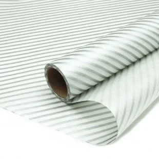 Фетр ламинированный (0,6*5 м) Серебряная полоска, Белый, 1 шт.