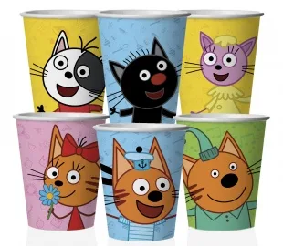 Стаканы (250 мл) Три Кота, Играем вместе, 6 шт.