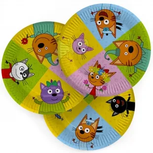 Тарелки (23 см) Три Кота, Играем вместе, 6 шт.