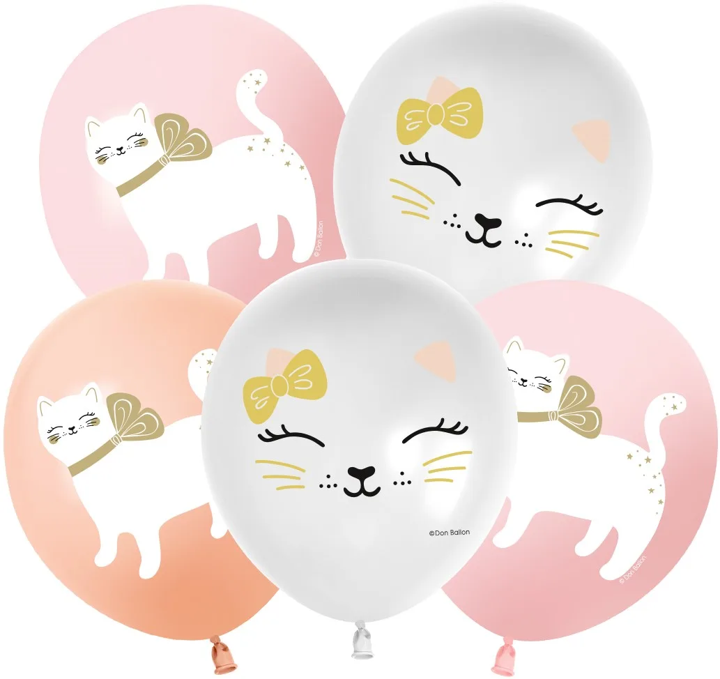 512 12''/30 см Кошечка с бантом, Ассорти, пастель, 1 ст, 25 шт.(Китай)