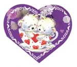 Валентинка Мишки в чашке (20 шт.)