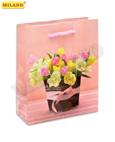 Пакет подарочный Персиковое настроение (S) 12 х 15 х 9