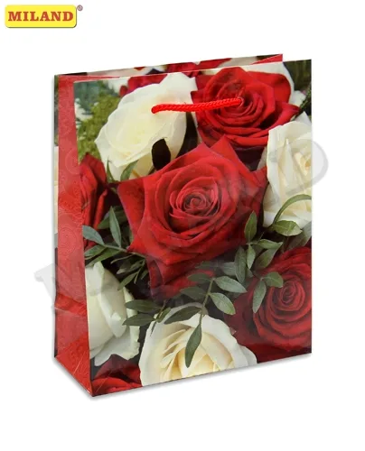 Пакет подарочный Розы страсти (S) 12 х 15 х 9