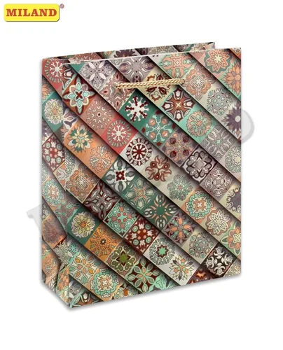 Пакет подарочный Современные узоры (S) 12 х 15 х 9