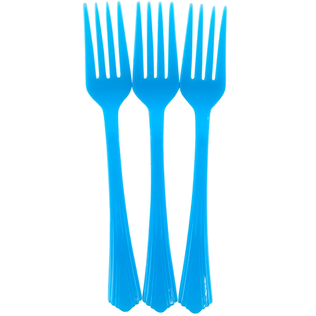 Вилки, Премиум, Голубой, 17 см, 10 шт.