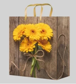 Пакет подарочный  Красочные солнечные цветы (ХL) 32 х 45 х 10