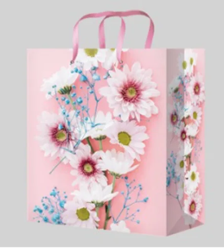 Пакет подарочный "Весенний нежный букет"  XXL / 1 шт.