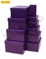 Набор прямоугольных коробок 10 в 1 Пурпур (30.5 х 20 х 13 - 12 х 6.5 х 4 см)